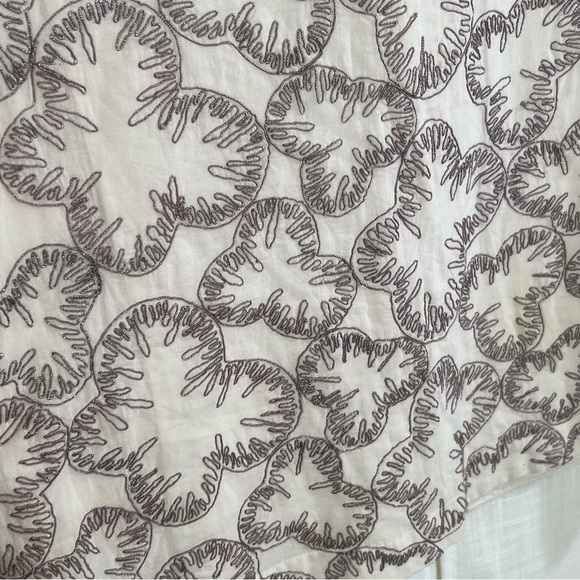 French Connection Bell Sleeve Metallic Embroidery Mini Dress Sz 6‎ - Picture 6 of 10